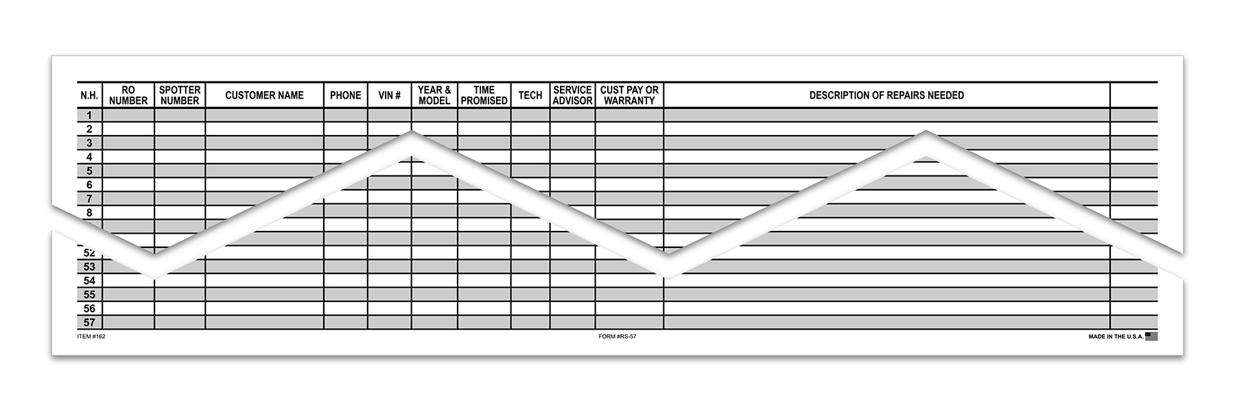Route Sheet - RS-57 - 57 Line, 17" x 22" 50 Per Pad