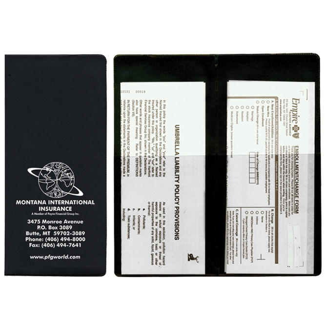 Vinyl Booklet Style Holder - Custom - Black - Qty. 1