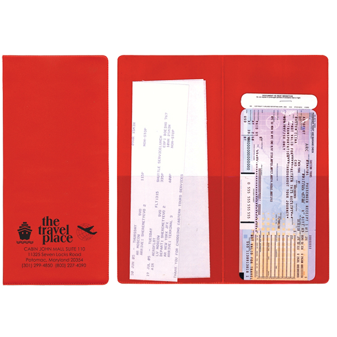 Vinyl Booklet Style Holder - Custom - Red - Qty. 1
