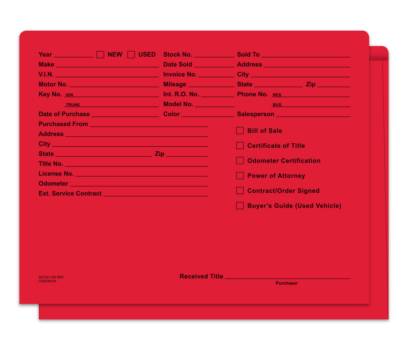 Heavy Duty Deal Jacket, Printed - SA1221-HD-RED - Box of 100