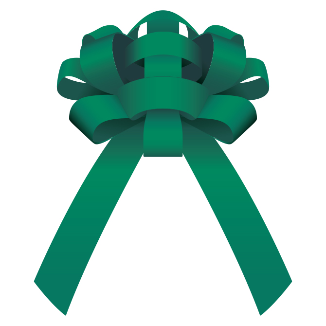 Car Bow - Green Vinyl  30" - Qty. 1