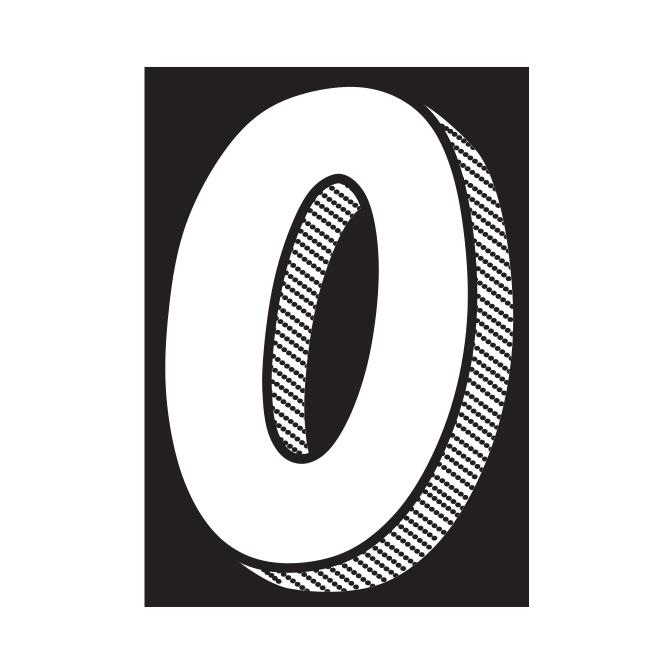 Window Sticker - 7 1/2"  White/Black #0 - Qty. 12