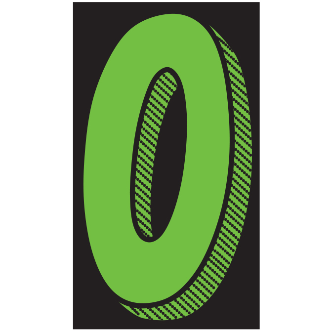 Window Sticker - 11 1/2" Fluor. Green/Black #0 - Qty. 12