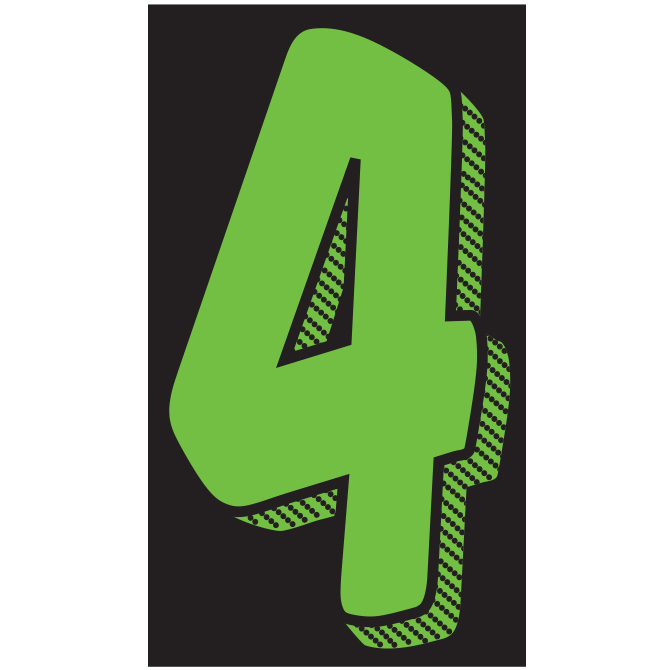 Window Sticker - 11 1/2" Fluor. Green/Black #4 - Qty. 12