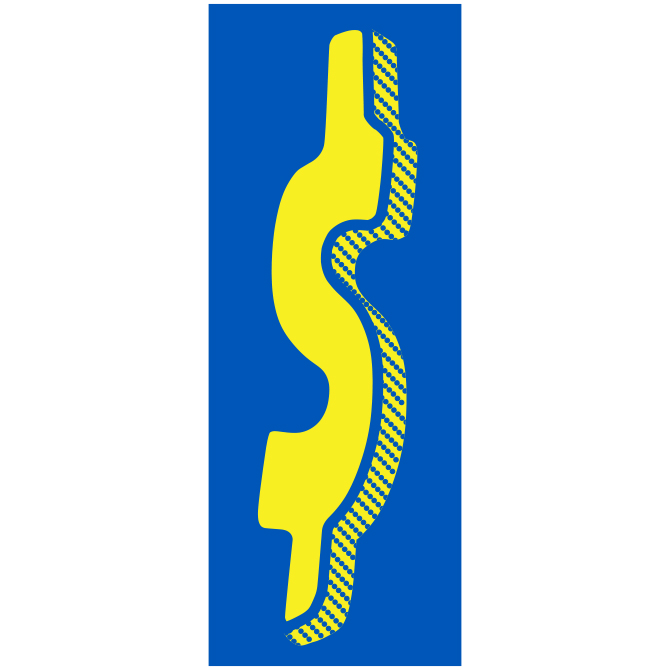Window Sticker - 11 1/2" Blue/Yellow $ - Qty. 12
