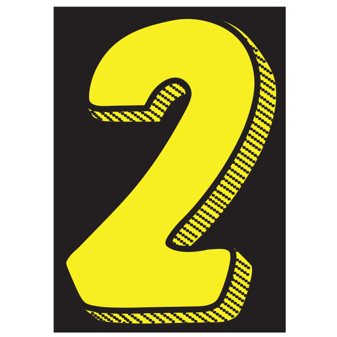 Window Sticker - 7 1/2" Yellow/Black #2 - Qty. 12