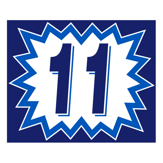 Window Sticker - Blasts - Blue & White - 2011 - Qty. 12  - Qty. 12