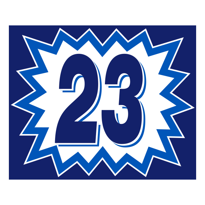 Window Sticker - Blasts - Blue & White - 2023 - Qty. 12