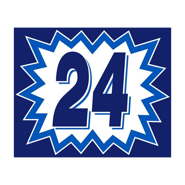 Window Sticker - Blasts - Blue & White - 2024 - Qty. 12
