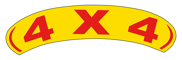Arch Slogan Window Sticker - 4 X 4 - Red on Yellow - Qty. 12