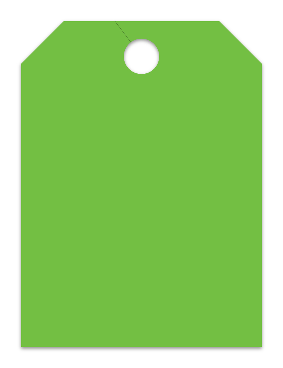 Hang Tags - Blank - Large, Green - Qty. 50