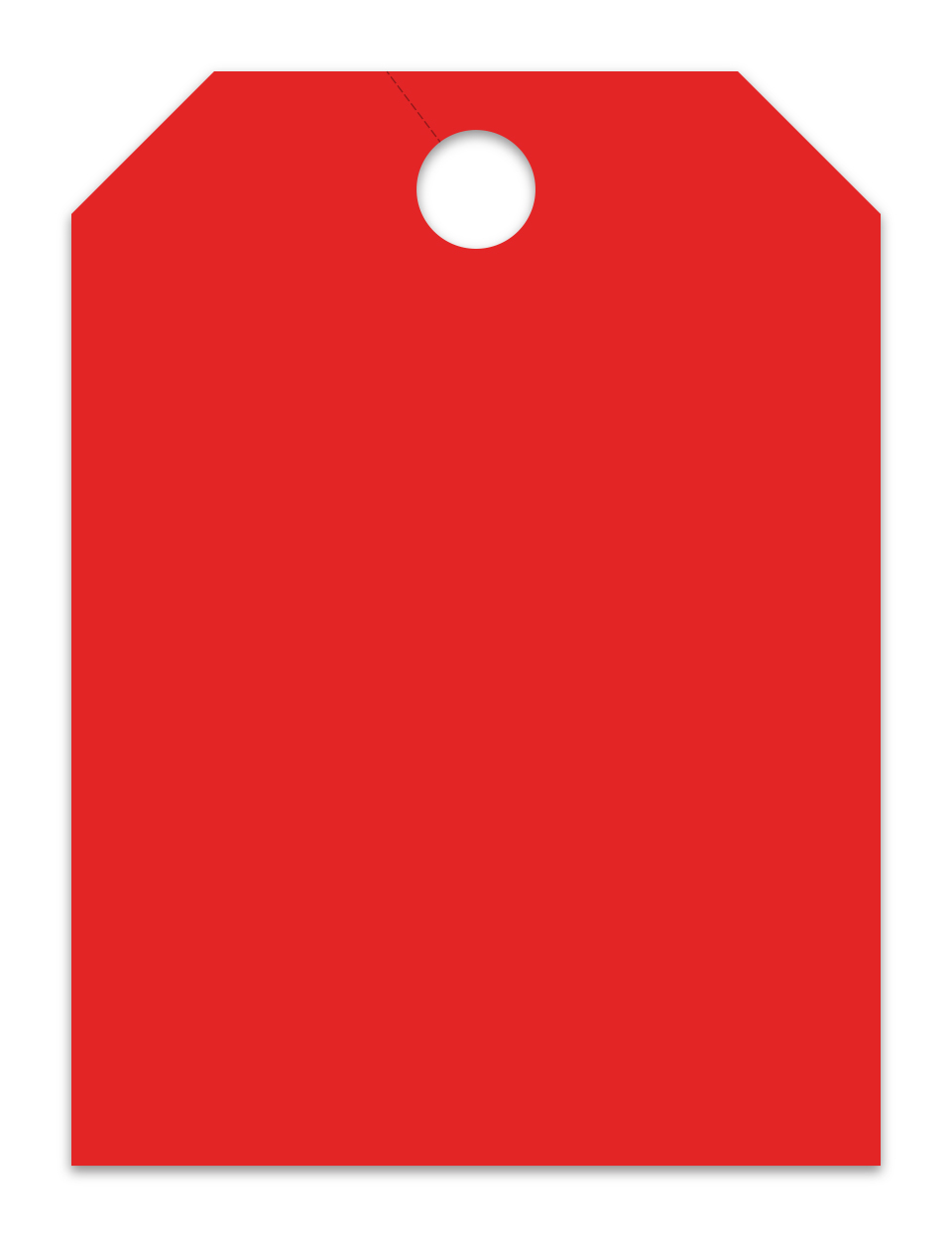 Hang Tags - Blank - Large, Red - Qty. 50