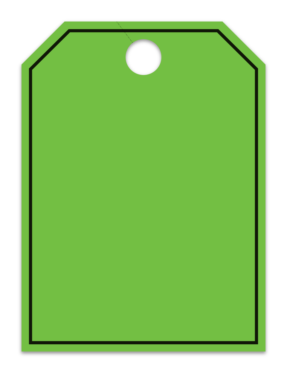 Hang Tags - Blank with Black Frame - Large, Green - Qty. 50