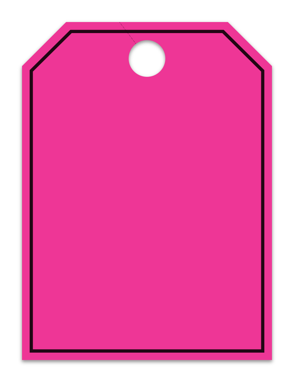 Hang Tags - Blank with Black Frame - Large, Pink - Qty. 50
