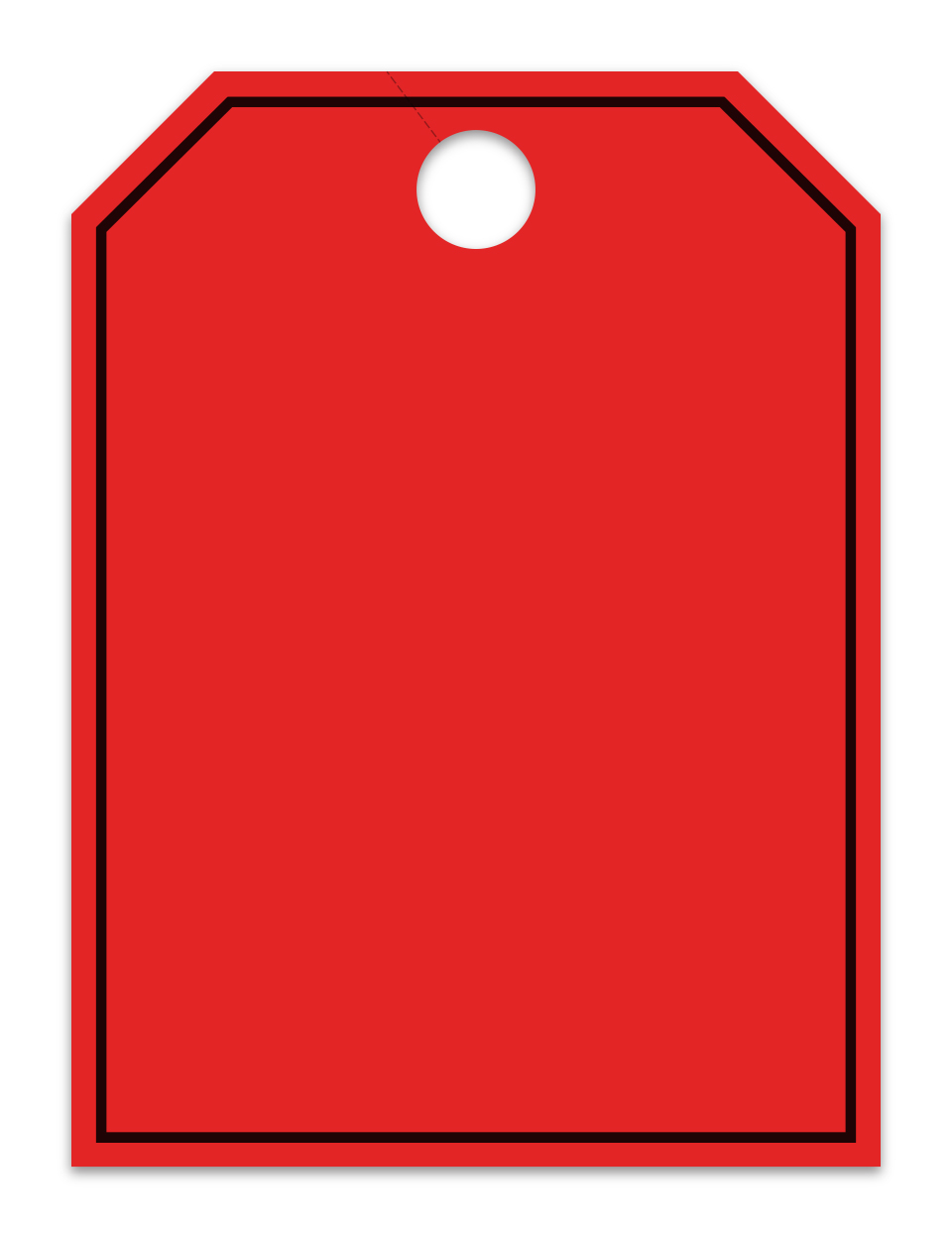 Hang Tags - Blank with Black Frame - Large, Red - Qty. 50