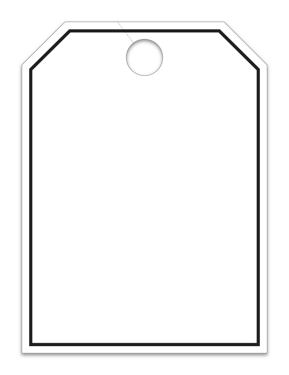 Hang Tags - Blank with Black Frame - Large, White - Qty. 50