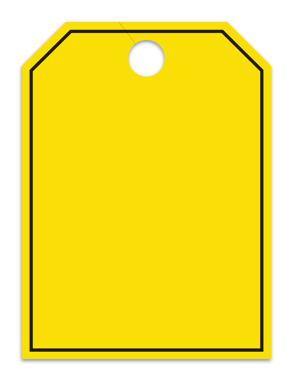 Hang Tags - Blank with Black Frame - Large, Yellow - Qty. 50