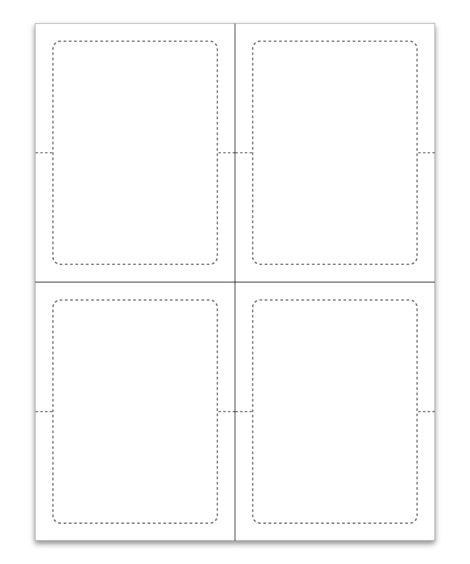 4.25" x 5 1/2" - 4 Up - Die Cut/Perfed  BLANK, Perm. Adh. - Qty. 250